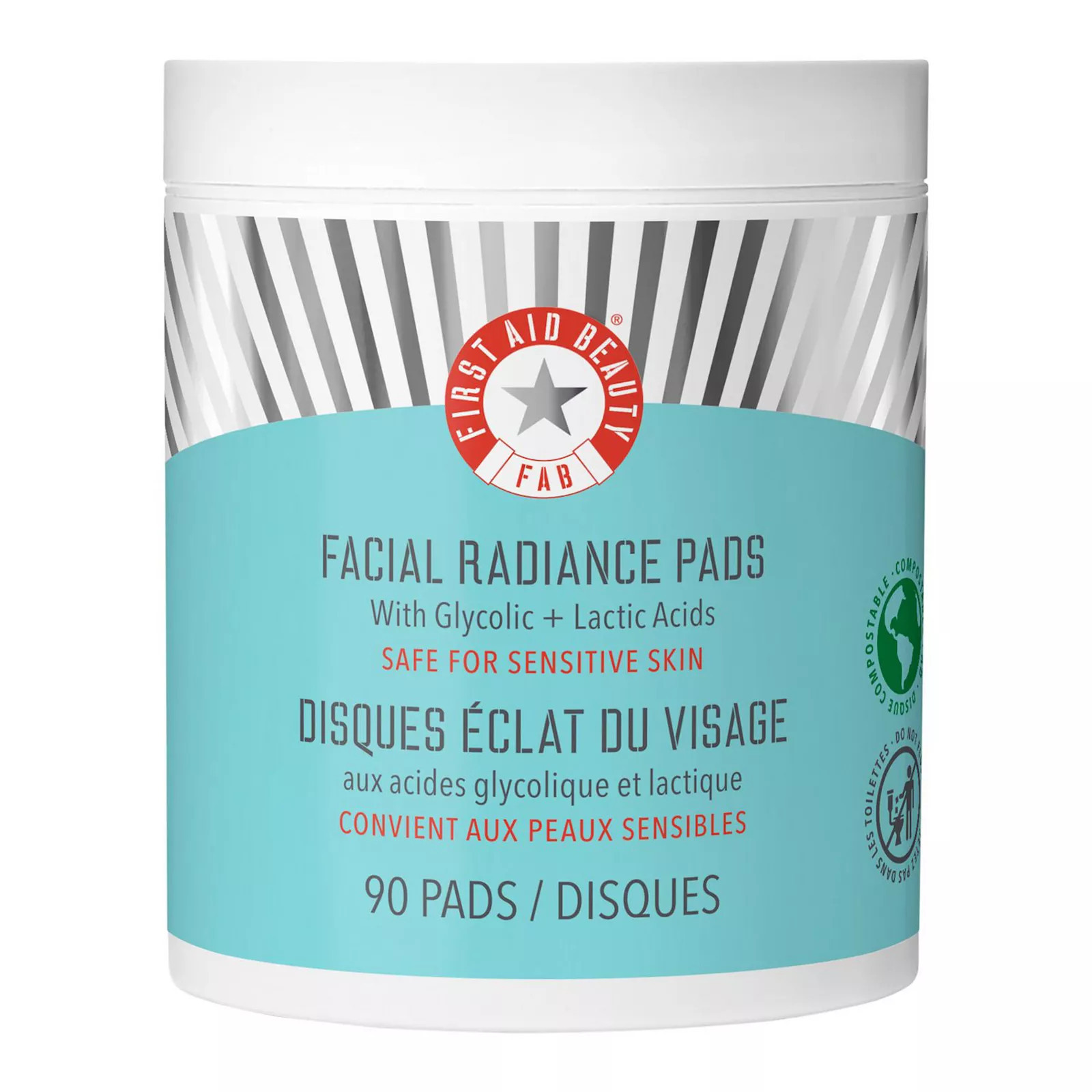 First Aid Beauty Facial Radiance Pads with Glycolic + Lactic Acids Exfoliating Pads with AHA, Size: 90 CT, None | Kohl's