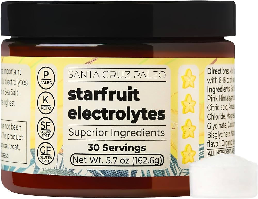Santa Cruz Paleo Electrolyte Powder, Starfruit Flavor, Sugar Free Hydration Drink Mix with Himala... | Amazon (US)