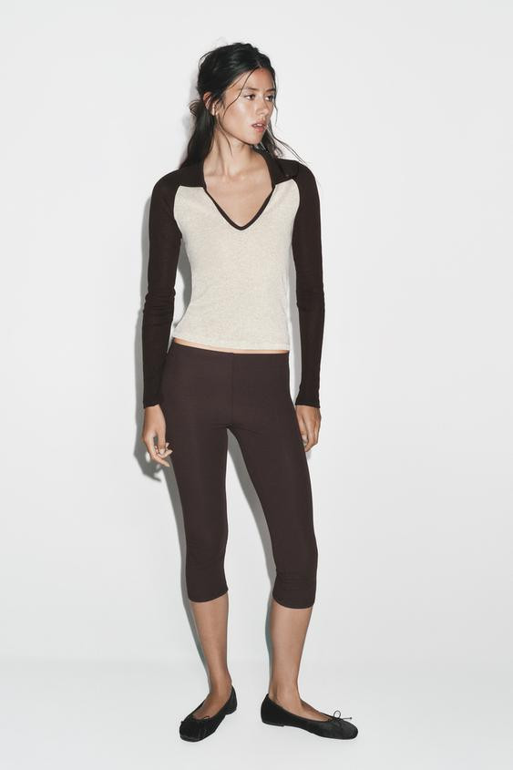 CONTRAST POLO COLLAR T-SHIRT | Zara US