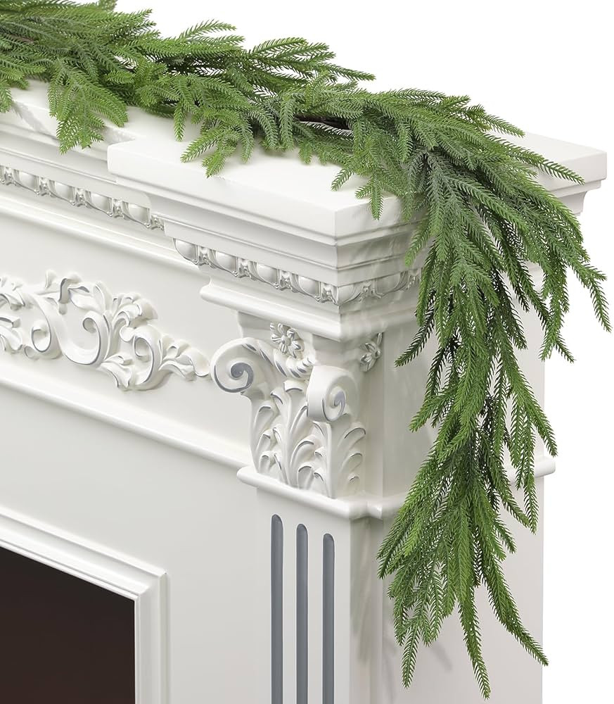 Artgar 6FT Pine Garland, Christmas Garland, Green Cedar Garland, Artificial Greenery Garland, Rea... | Amazon (US)