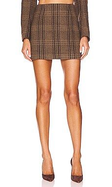 ASTR the Label Brina Skirt in Brown & Black Plaid from Revolve.com | Revolve Clothing (Global)