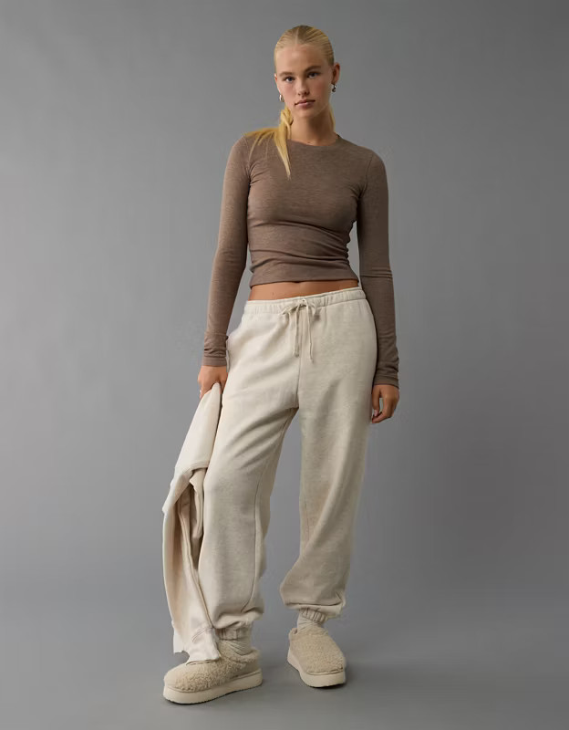 AE Cozy Up Long-Sleeve Layering T-Shirt | American Eagle Outfitters (US & CA)