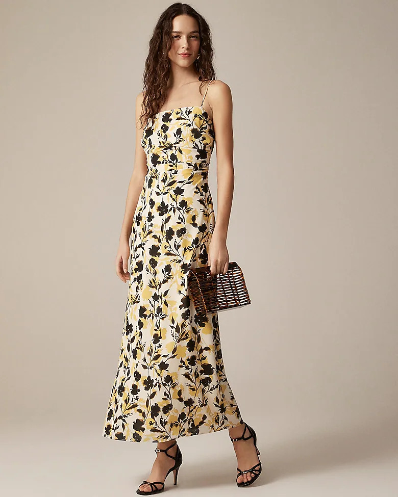 Collection ruched maxi dress in floral print | J. Crew US