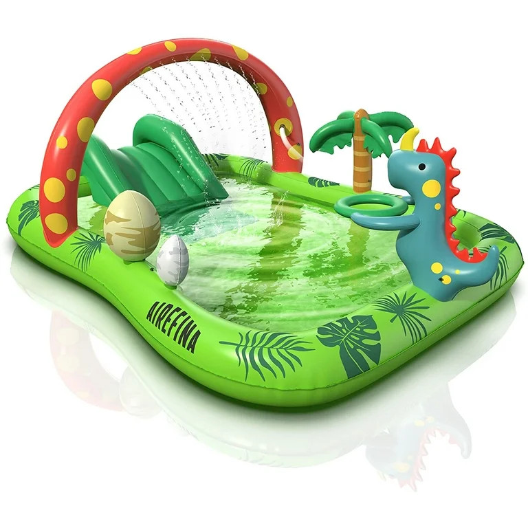 Dino Planet Inflatable Play Center, Airefina Kids Pool, 97"x76"x41" Summer Swim Blow up Kiddie Po... | Walmart (US)