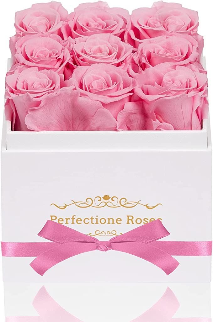 Perfectione Roses Preserved Flowers in a Box, Pink Real Roses Long-Lasting Rose Birthday Gifts fo... | Amazon (US)