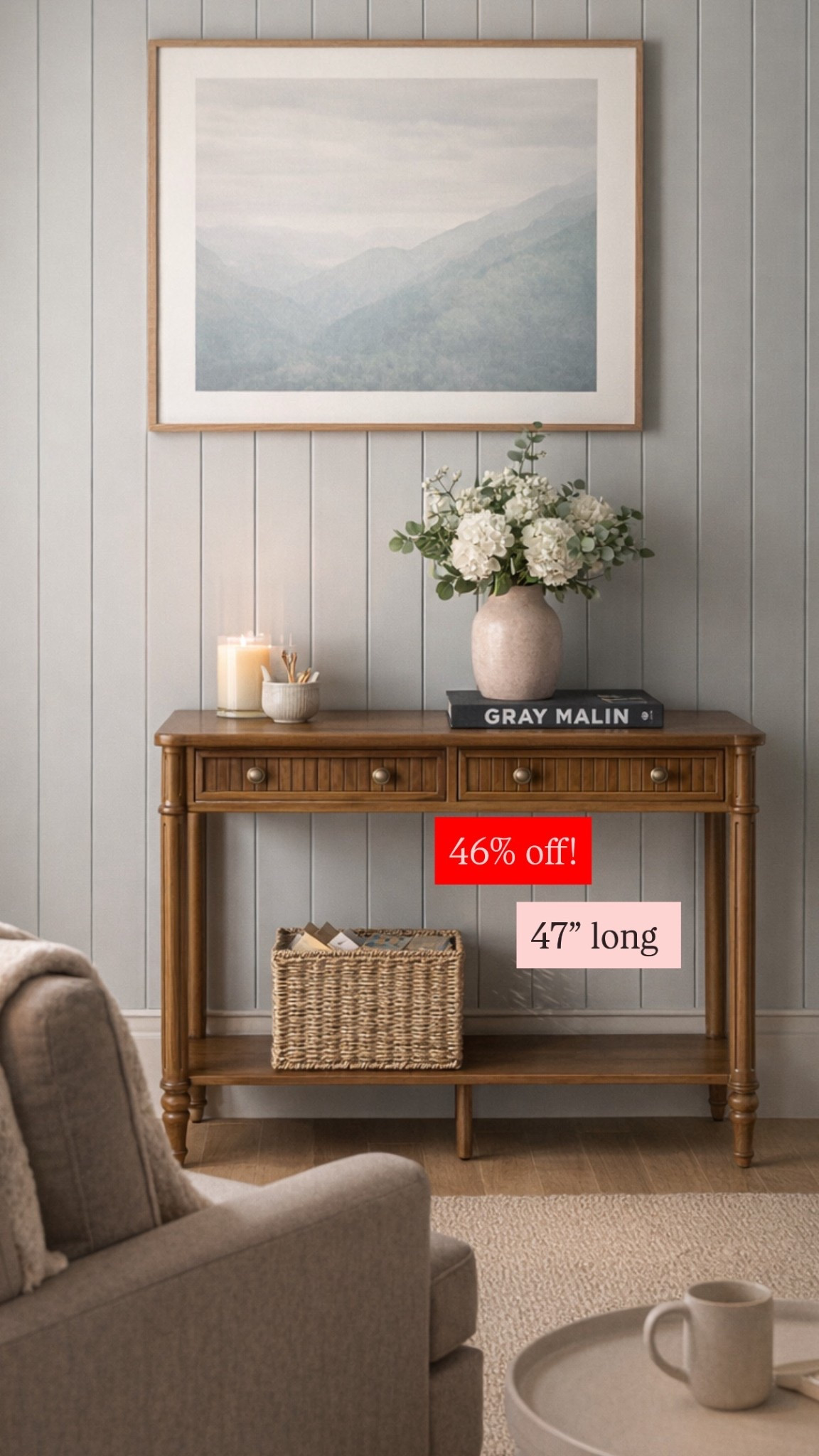 Love this console table, it's 47" long and currently almost 1/2 off! Love the ribbed detail on the drawers.

entryway decor, living room decor 

 #LTKHome #LTKSaleAlert