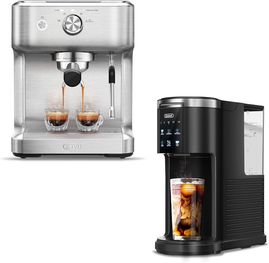 Gevi Compact Single Serve Coffee Maker & EzBru 1000 Espresso Machine | Amazon (US)