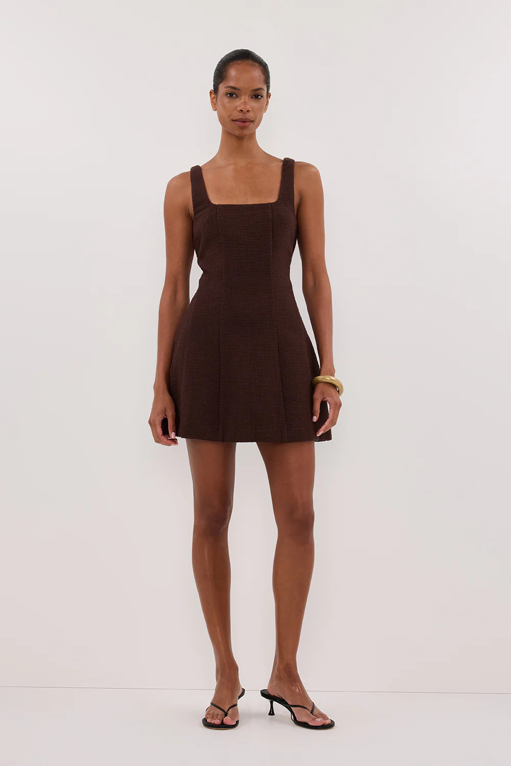 NIEVE CHOCOLATE SLEEVELESS MINI DRESS | DISSH