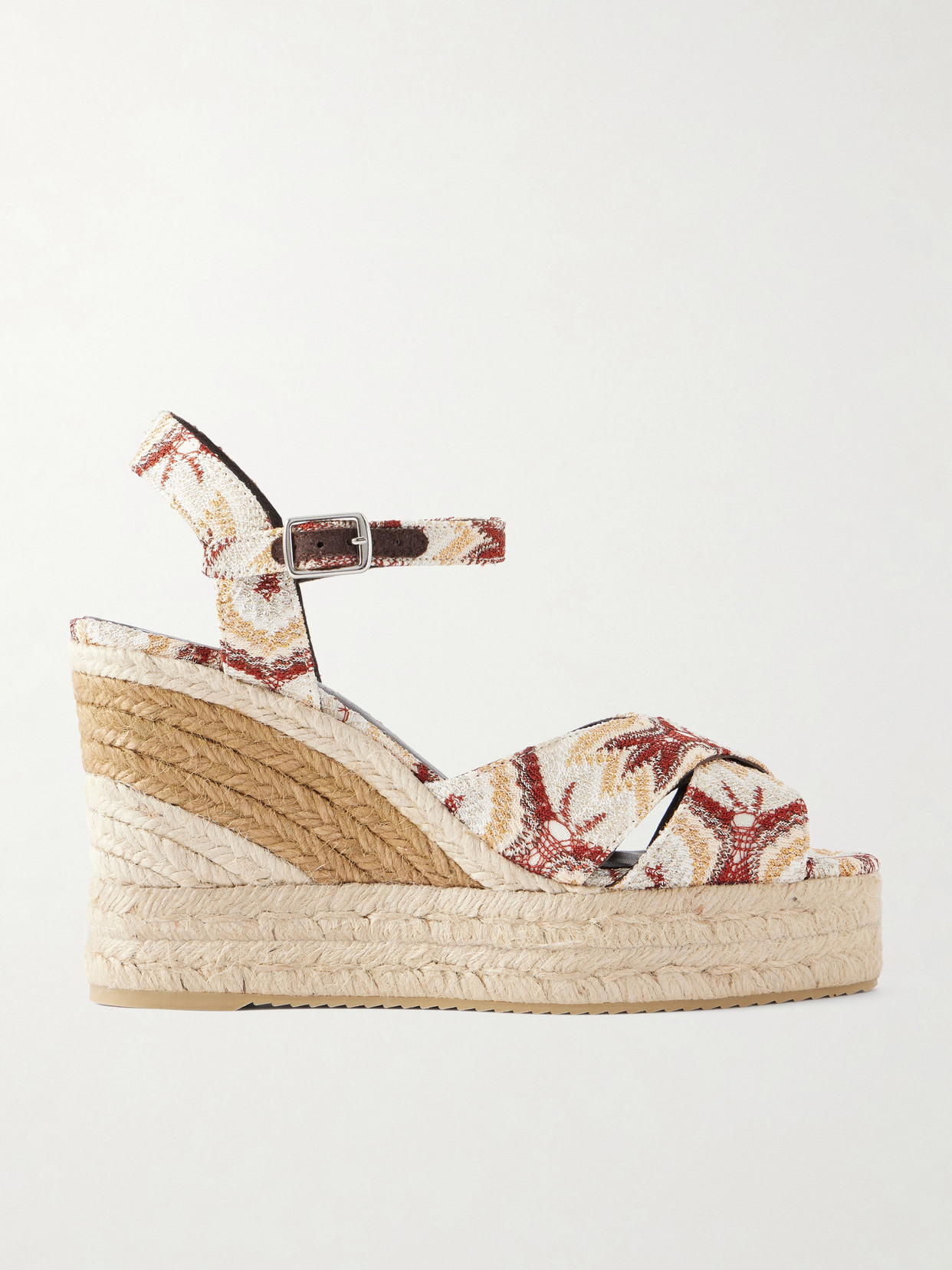 Missoni - Carmen Striped Woven Wedge Sandals - Beige | NET-A-PORTER (UK & EU)