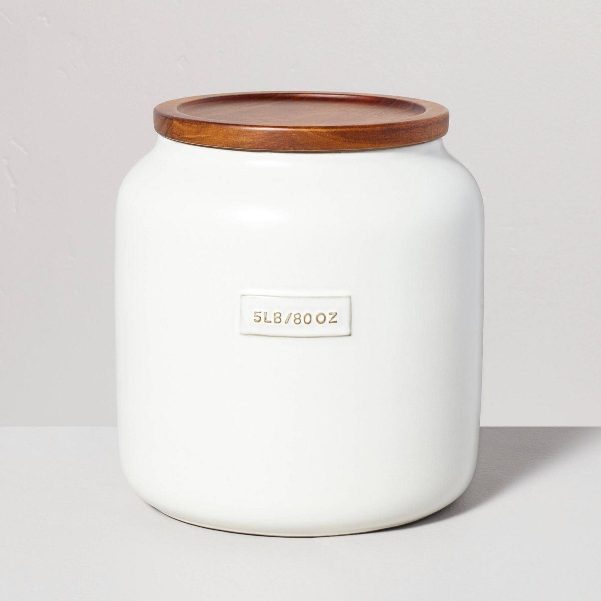 Dry Goods Stoneware Canister with Wood Lid Cream/Brown - Hearth & Hand™ with Magnolia | Target
