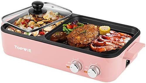 Topwit Electric Grill with Hot Pot, 2 in 1 Indoor Non-Stick Electric Hot Pot and Griddle for Kore... | Amazon (US)