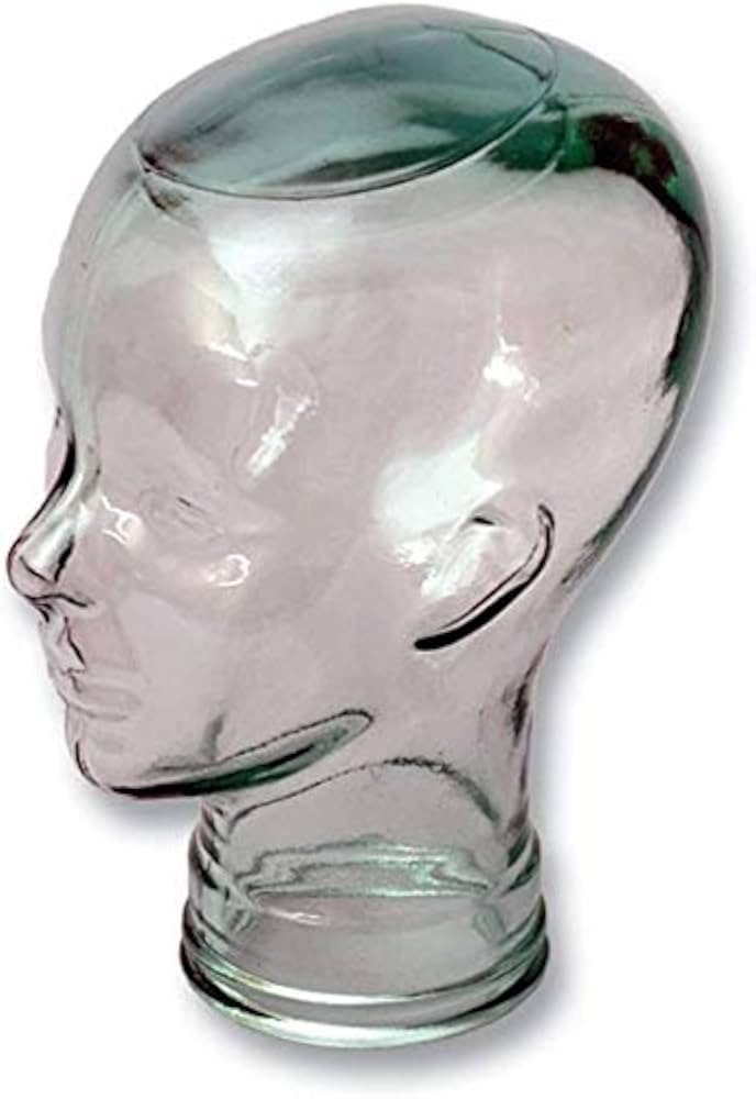 Glass Head Display - Spanish 100% Recycled Clear Glass Head- 11.5" H | Amazon (US)