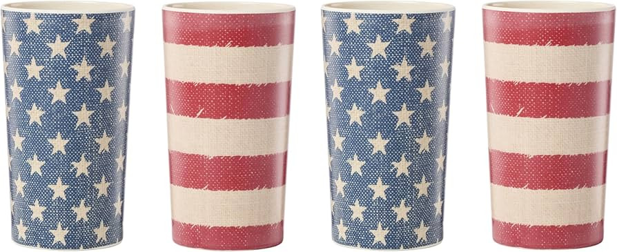 Oneida Drinking Glasses, Vintage Americana Tumblers, Set of 4, 16-Oz, Dishwasher Safe, Melamine P... | Amazon (US)