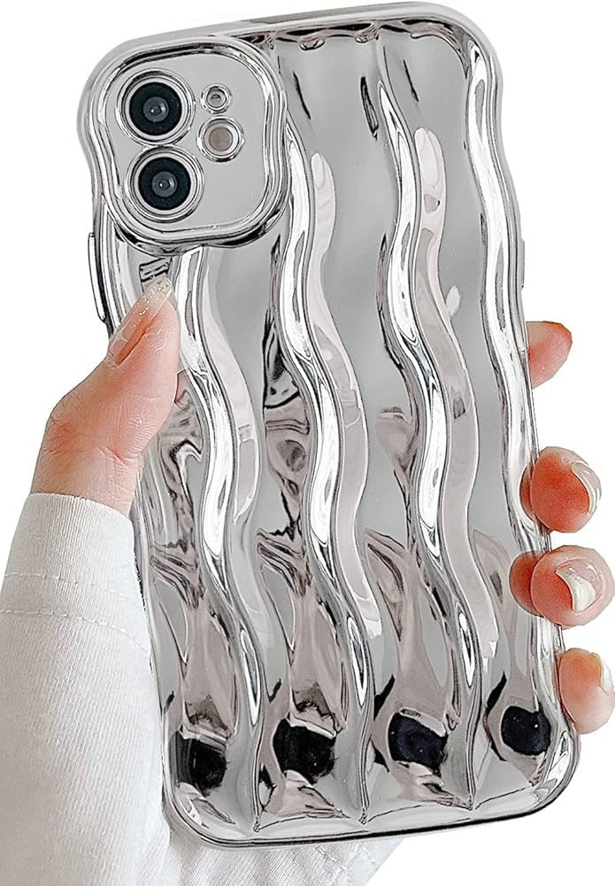 MINSCOSE Compatible with iPhone 11 Pro Max Case,Cute 6D Water Ripple Pattern Curly Wave Frame Sof... | Amazon (US)