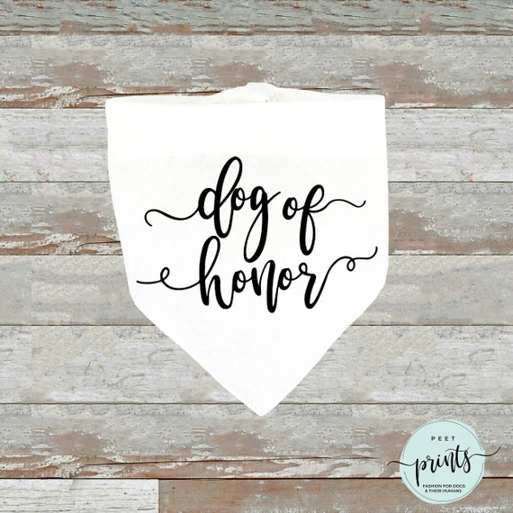 Cute Dog of Honor Dog Wedding Bandana Maid of Honor Dog Bridesmaid | Etsy (US)