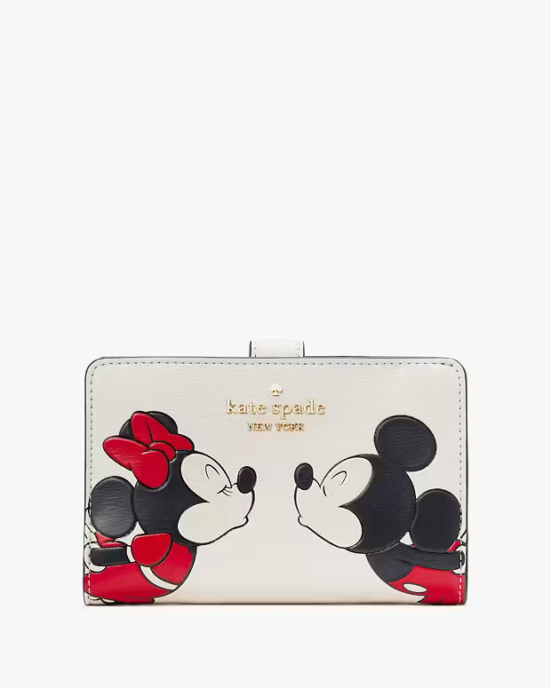 Disney X Kate Spade New York Minnie Medium Compact Bifold Wallet | Kate Spade Outlet