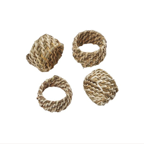 My Texas House Jute Natural Woven Napkin Rings, Set of 4 Pieces - Walmart.com | Walmart (US)