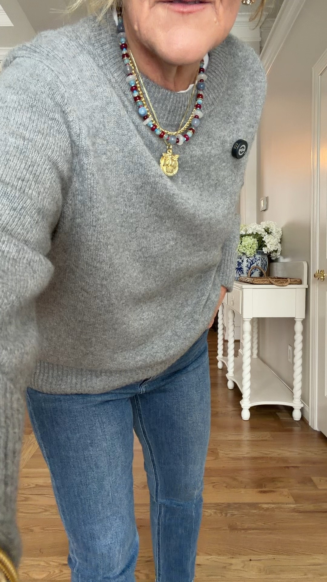 Three pair of slim straight denim three different price points. 

1 these are quince Luna wearing size 29 inseam 26 there’s some stretch the denim is not as soft as the mother jean 

2 These are mother jeans and I’m wearing a size 30 petite. I do think they’re the best pair but they’re also the most expensive. These give the right amount of softness stretch and support. I did size up to a 30 petite

3 by loft a stiffer denim with 1% spandex wearing a 29 petite I think the regular would fit me better 

Quince cashmere, crewneck size medium
Wearing a white tea underneath size sized up two size sizes to an XL
20% off my jewelry code NANETTE20 

#LTKootd #LTKPetite #LTKOver40