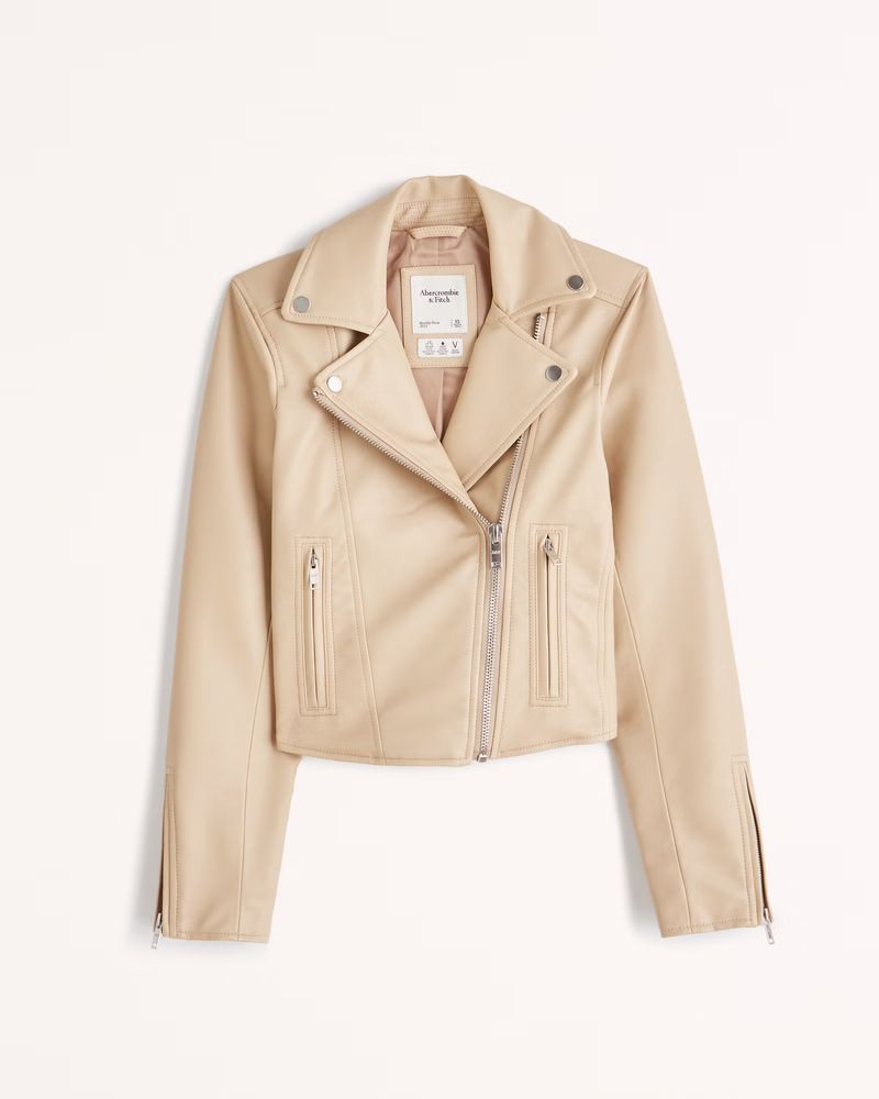 Vegan Leather Moto Jacket | Abercrombie & Fitch (US)