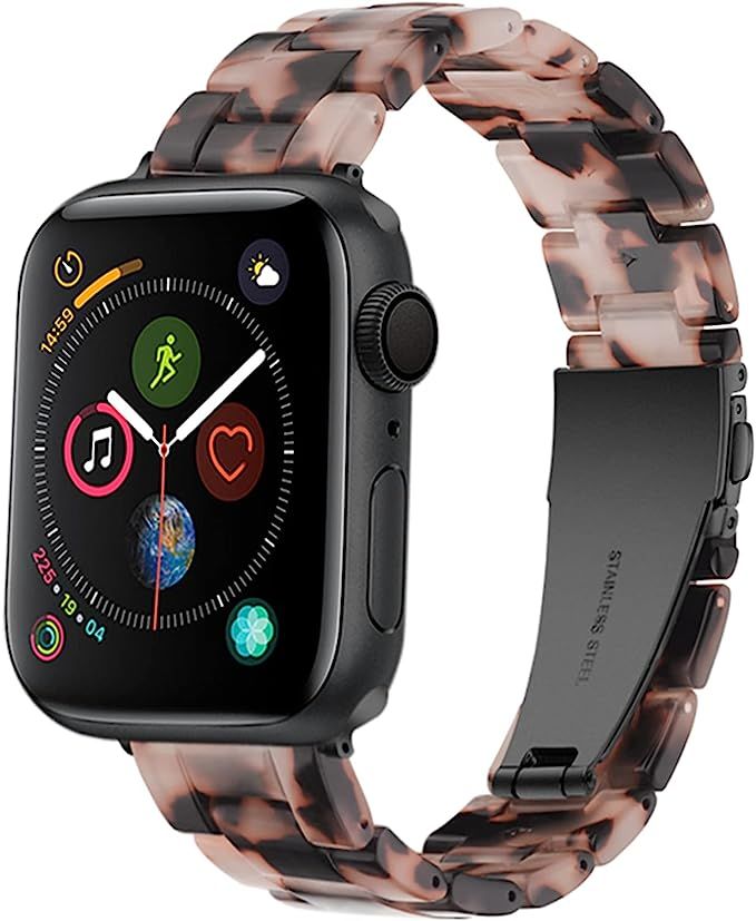 Light Apple Watch Band -Fashion Resin iWatch Band Bracelet Compatible with Stainless Steel Buckle... | Amazon (US)