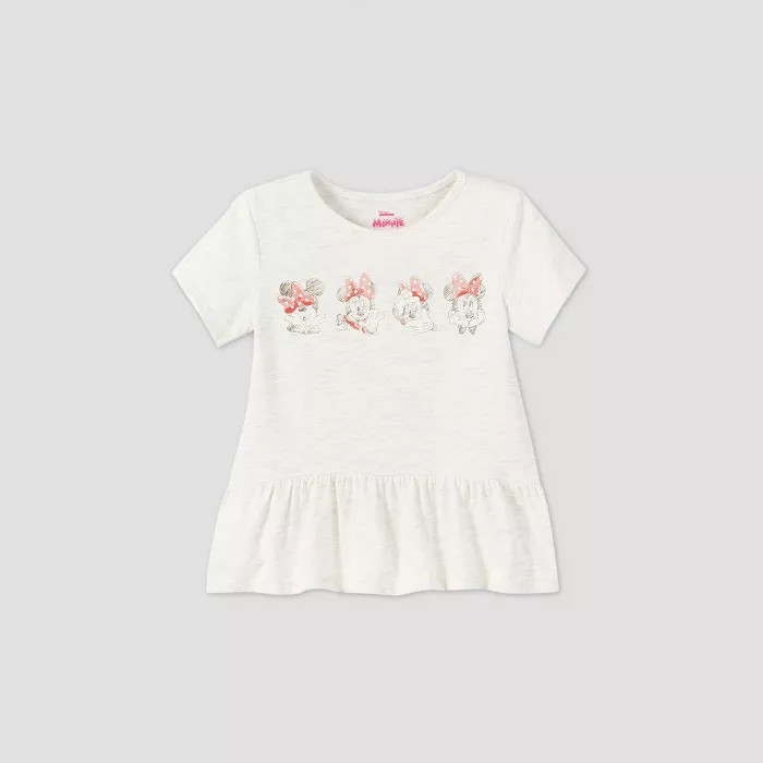 Toddler Girls' Minnie Mouse Short Sleeve T-Shirt - Gray | Target