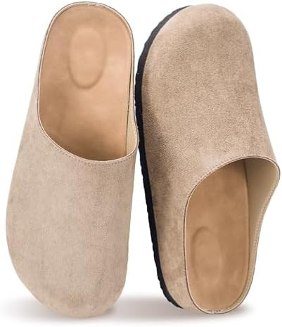 Suede Boston Clogs for Women and Men with Arch Support Potato Mules Shoes, Soft Cork Footbed Slip... | Amazon (US)