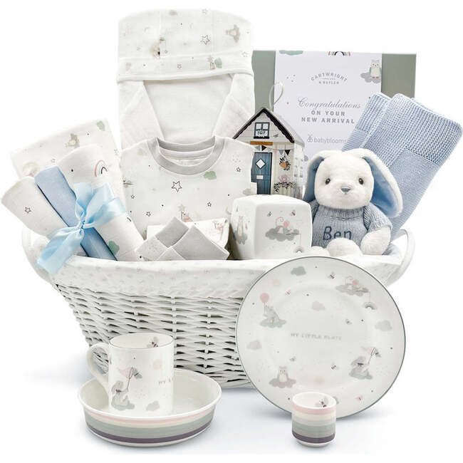 Personalized Little Love Luxury Baby Boy Hamper With Family Treats Box | Maisonette