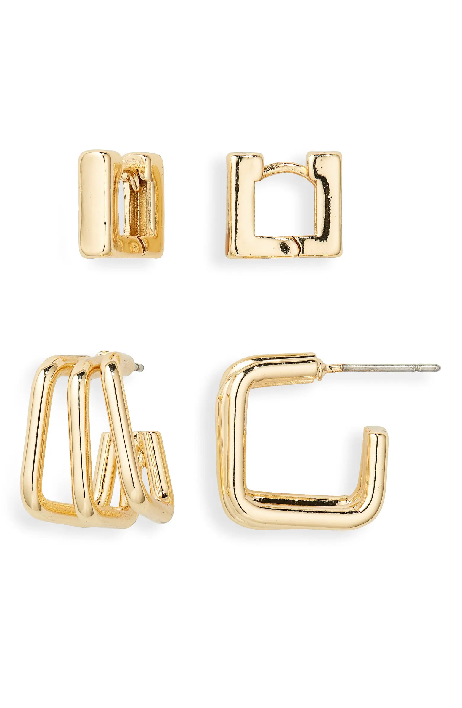 Nordstrom Set of 2 Square Huggie Hoop Earrings | Nordstrom | Nordstrom Canada