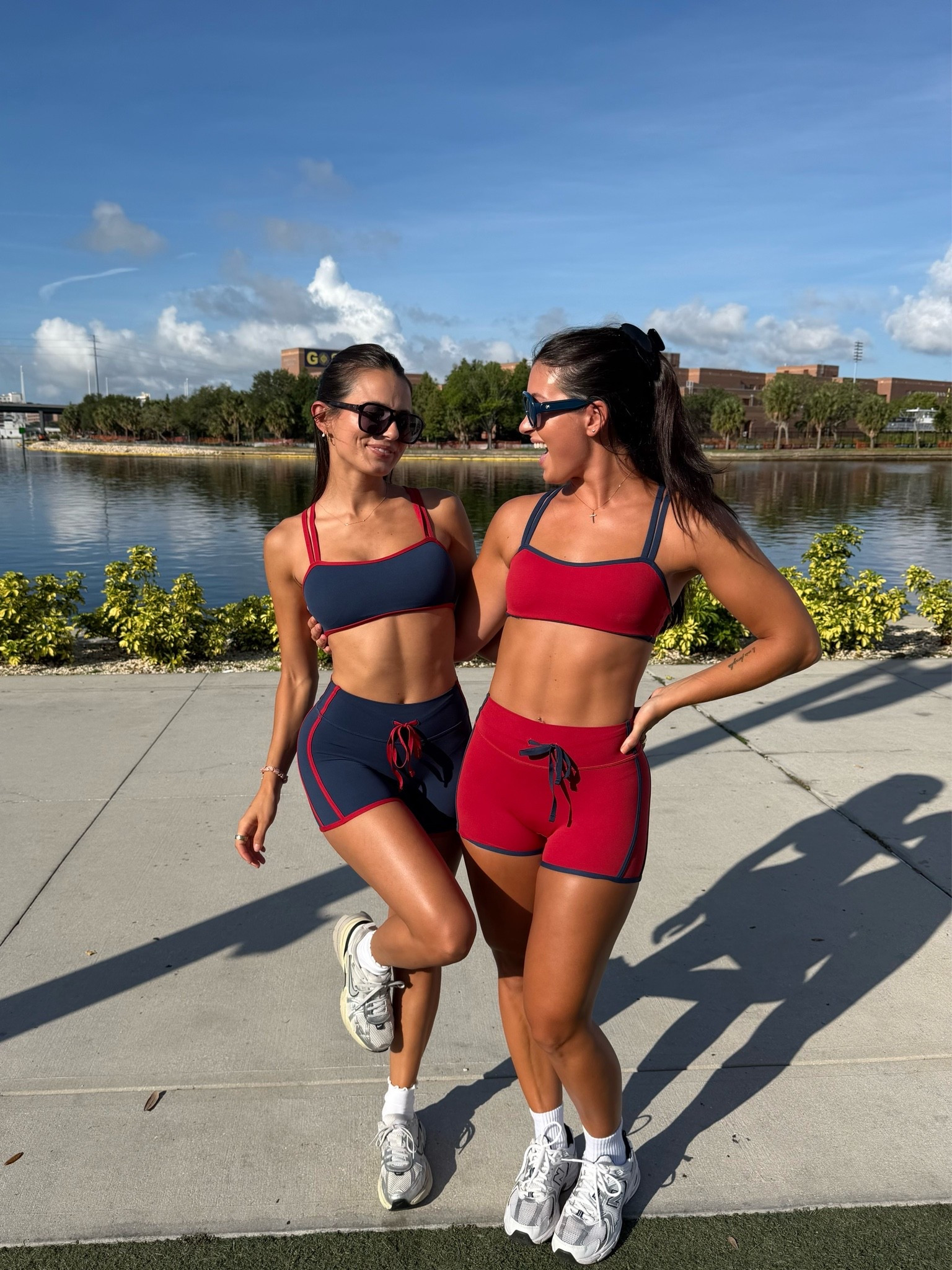 the cutest new set from Ptula ! Both of us are wearing size small shorts and bra.

#LTKootd #LTKActive