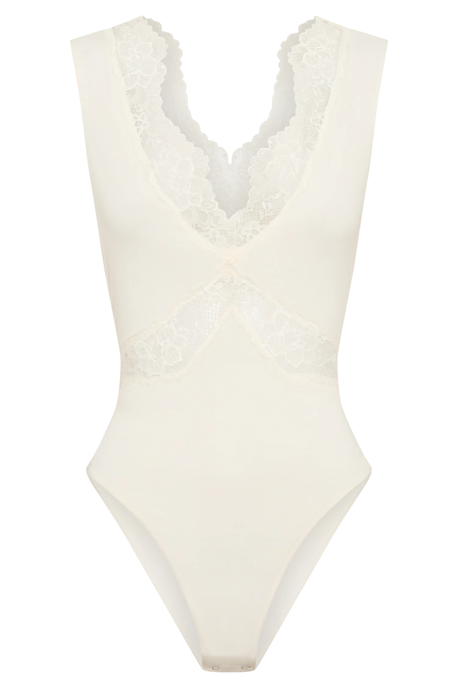 Electra Slinky Lace Bodysuit - Ivory | MESHKI US