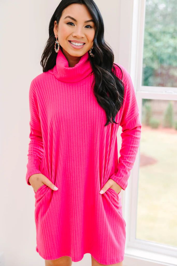 Just Imagine It Fuchsia Pink Sweater Dress | The Mint Julep Boutique