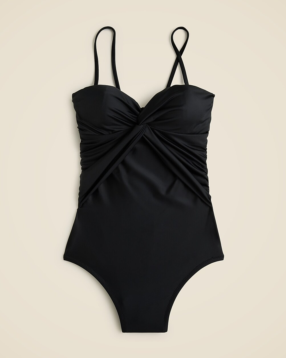 Twist-front bandeau one-piece swimsuit | J. Crew US