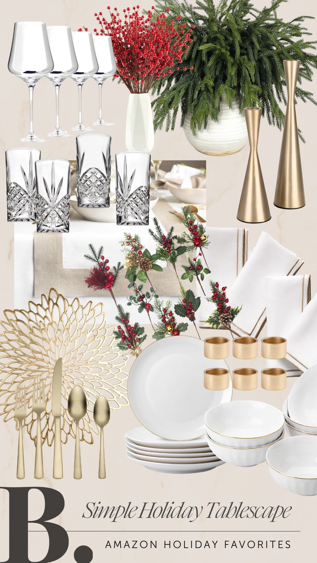Tuck a sprig into every napkin for an elegant, festive touch! (Amazon Holiday Tablescape, Christmas Decor) 

#LTKFindsUnder50 #LTKHoliday