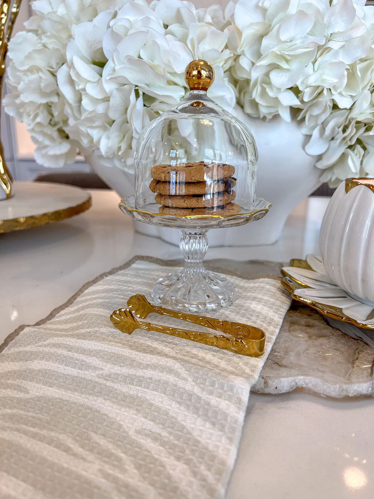 Glass Stand with Gold Top (3 Sizes) | Inspire Me! Home Decor