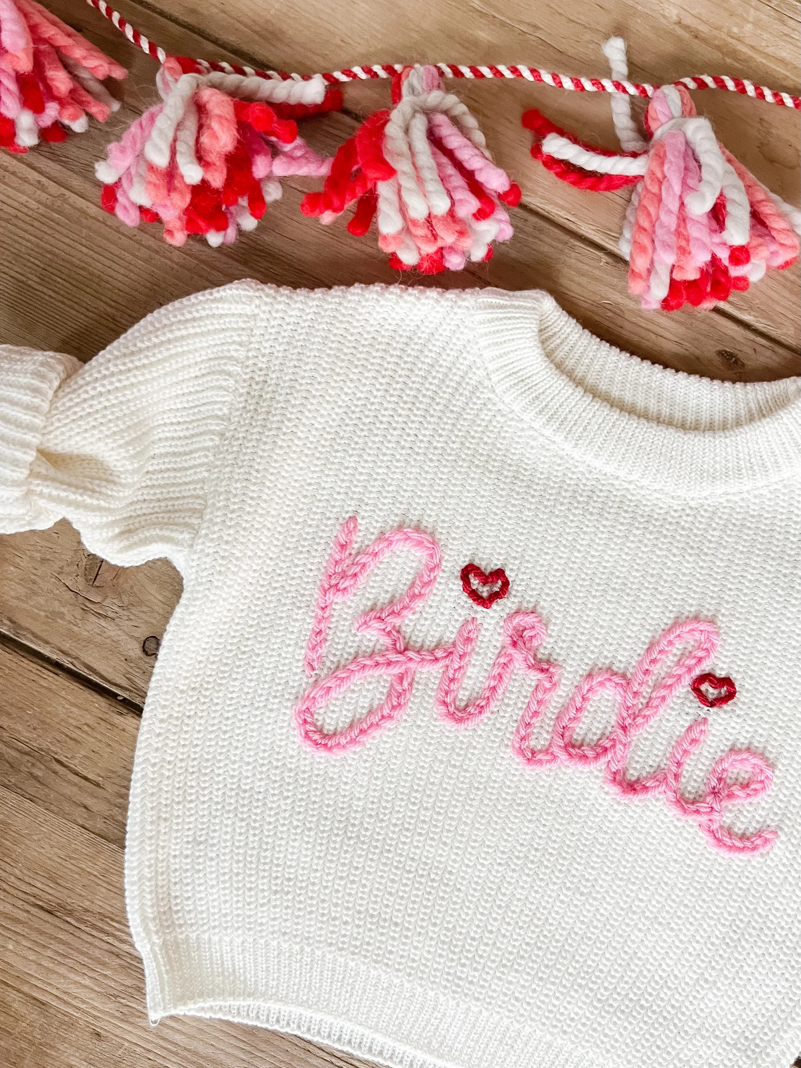 Personalized Hand Embroidered Valentine's Day Baby and - Etsy | Etsy (US)