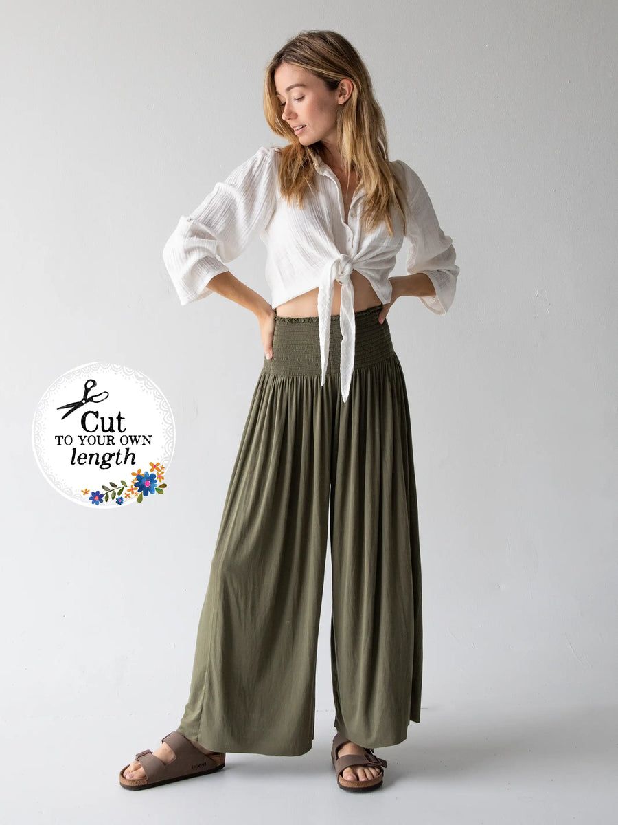 Make A Move Wide-Leg Palazzo Pant - Olive | Natural Life