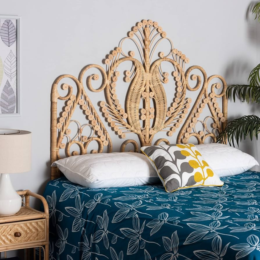 Bali & pari Caelinus Modern Bohemian Natural Rattan Queen Size Standalone Headboard | Amazon (US)