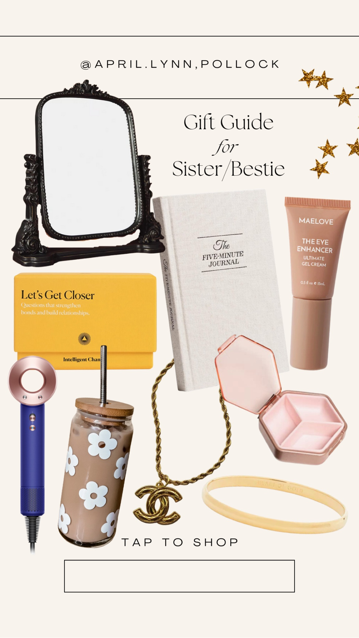 Gift guide for sister / gift guide for bestie / sister gift ideas / gift ideas for her / girlfriend gifts / beauty gift / five minute journal / jewelry gift / Etsy gift 

#LTKHoliday #LTKGiftGuide #LTKstyletip