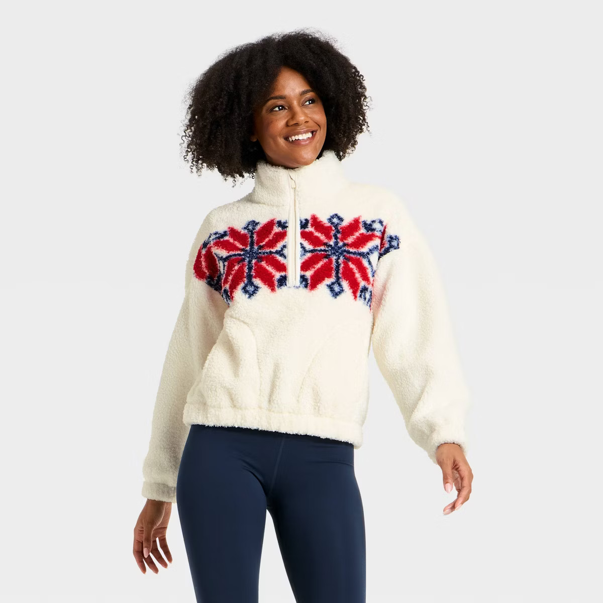 Women's High Pile Fleece 1/2 Zip Pullover Jacket - All In Motion™ | Target