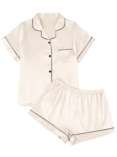 LILLUSORY Silk Satin Pajama Set for Women 2 Piece Lounge Pjs Winter Matching Summer Sleepwear But... | Amazon (US)