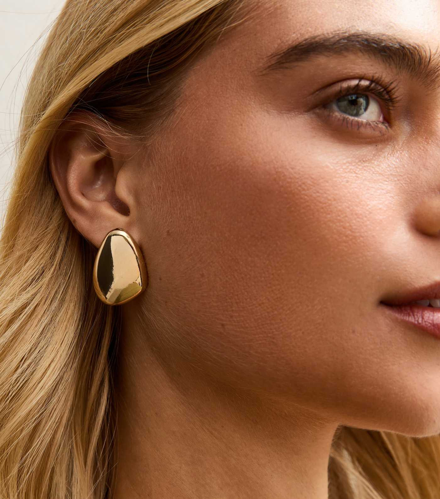 Gold Tone Dome Drop Earrings | New Look | New Look (UK)