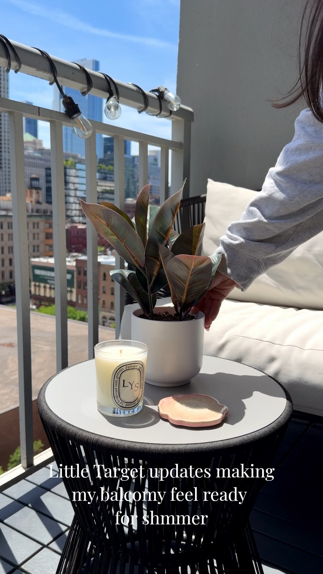 Getting my balcony ready for summer ☀️ Added a few cozy touches I grabbed from @Target , and right now they have so many good outdoor finds like planters, solar lights, and more! Refreshing my space and making it feel ready for slow mornings, summer nights, and spending more time outside. #ad #Target #TargetPartner

#LTKdayinmylife #LTKSeasonal #LTKHome