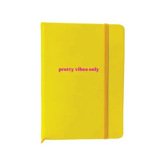 Pretty Vibes Only | Yellow Notebook Journal, Lined bullet journal, diary | Etsy (US)