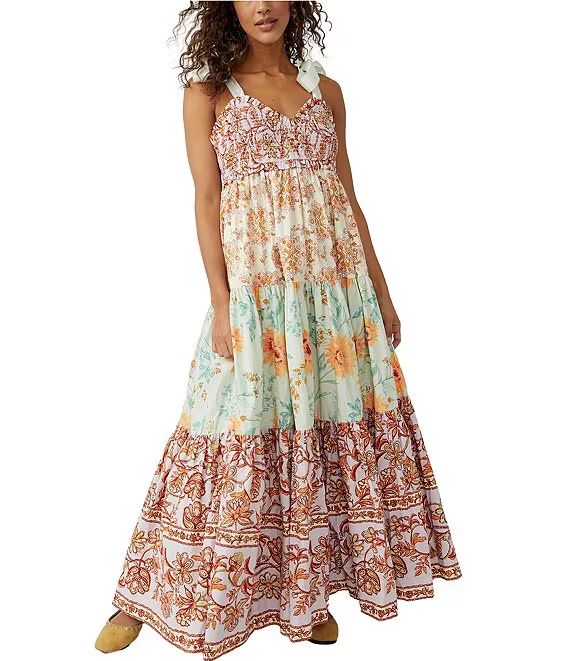 Free People Bluebell Floral Print V-Neck Sleeveless Maxi Dress | Dillard's | Dillard's