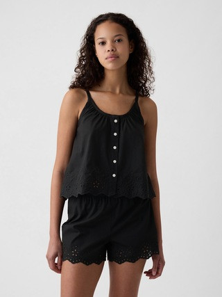 Eyelet Poplin PJ Tank Top | Gap (US)