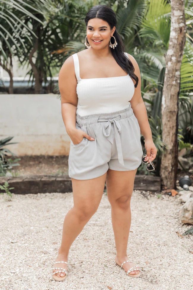 Coast To Coast Grey Paperbag Shorts FINAL SALE | Pink Lily