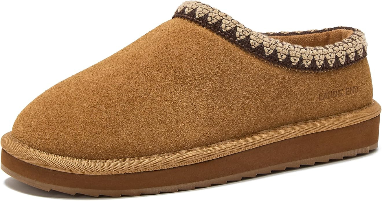 Lands' End Hearth Warm Fuzzy Slip On Slippers for Women, Indoor Outdoor Comfortable Suede Womens ... | Amazon (US)