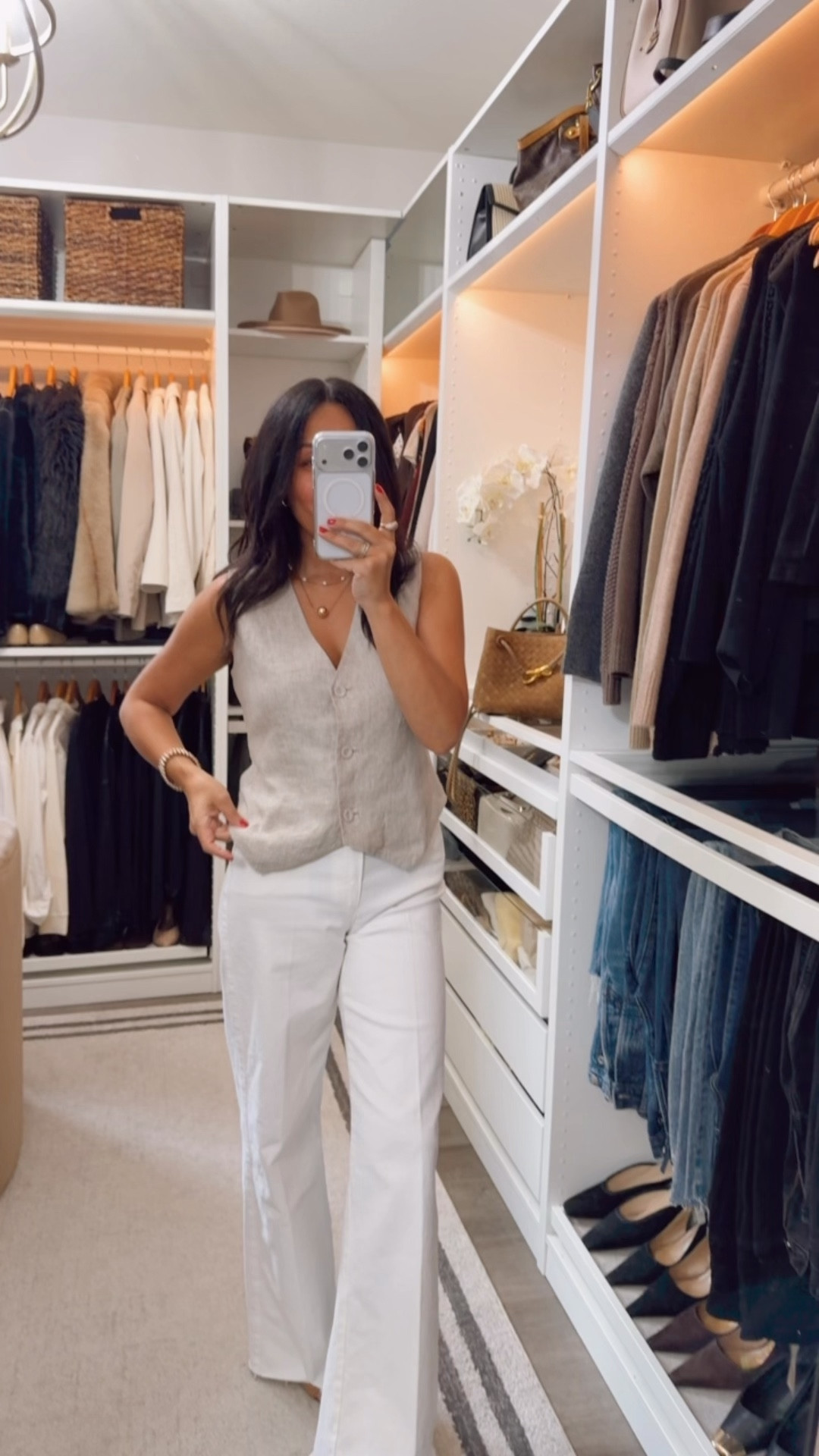 This linen vest is such a great basic.. great quality, tons of colors under $50
Fits TTS wearing a small 

#LTKootd #LTKOver40