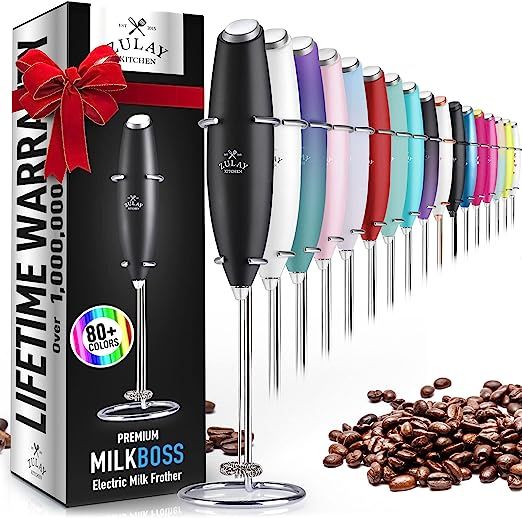 Zulay Original Milk Frother Handheld Foam Maker for Lattes - Whisk Drink Mixer for Coffee, Mini F... | Amazon (US)