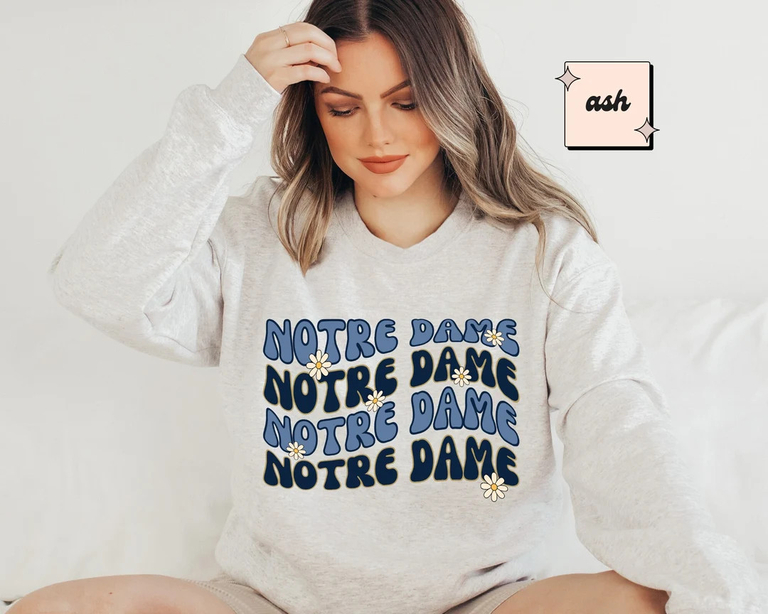 Retro Notre Dame Sweatshirt Notre Dame College Football Game - Etsy | Etsy (US)
